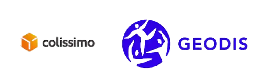 logo des transporteurs Colissimo et géodis