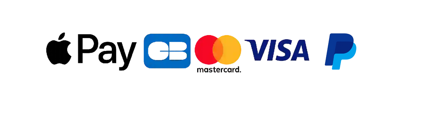 Logos des paiements acceptés (Apple Pay, Cartes bleues, Paypal)